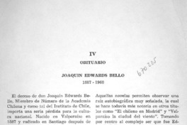 Joaquín Edwards Bello 1887-1968 Joaquín Edwards Bello 1887-1968