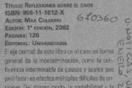 Reflexiones sobre el caos.