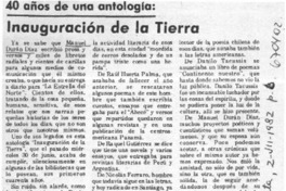 Inauguración de la tierra Inauguración de la tierra