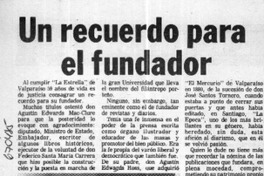 Un recuerdo para el fundador Un recuerdo para el fundador