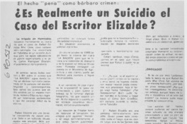 Es realmente un suicidio el caso del escritor Elizalde? Es realmente un suicidio el caso del escritor Elizalde?