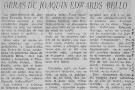 Obras de Joaquín Edwards Bello Obras de Joaquín Edwards Bello