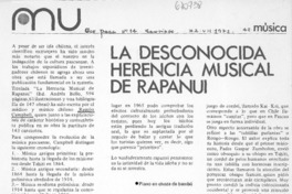 La desconocida herencia musical de Rapanui La desconocida herencia musical de Rapanui