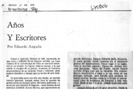 Años y escritores Años y escritores