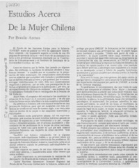 Estudios acerca de la mujer chilena