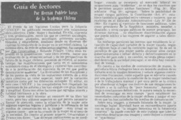 Guía de lectores Guía de lectores