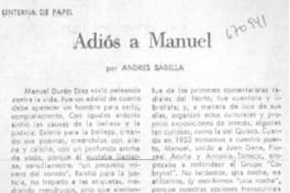 Adiós a Manuel Adiós a Manuel