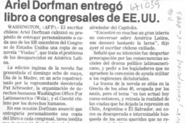 Ariel Dorfman entregó libro a congresales de EE.UU. Ariel Dorfman entregó libro a congresales de EE.UU.