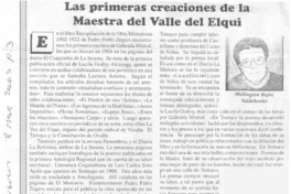 Las primeras creaciones de la maestra del Valle del Elqui