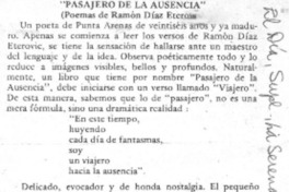 Pasajero de la ausencia Pasajero de la ausencia