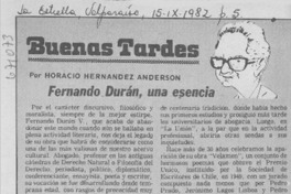 Fernando Durán, una esencia Fernando Durán, una esencia