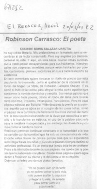 Robinson Carrasco, el poeta