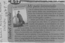 Mi país inventado". Mi país inventado".