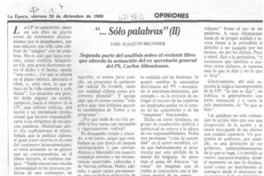 "Sólo palabras" (II) "Sólo palabras" (II)