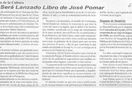 Hoy será lanzado libro de José Pomar. Hoy será lanzado libro de José Pomar.