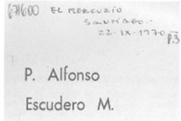 P. Alfonso Escudero M. P. Alfonso Escudero M.