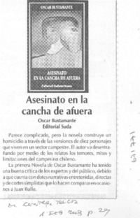 Asesinato en la cancha de afuera. Asesinato en la cancha de afuera.