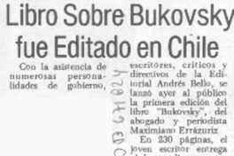 Libro sobre Bukovsky fue editado en Chile. Libro sobre Bukovsky fue editado en Chile.