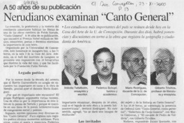 Nerudianos examinan "Canto general". Nerudianos examinan "Canto general".