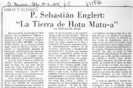 P. Sebastián Englert, "La tierra de Hotu Matu-a" P. Sebastián Englert, "La tierra de Hotu Matu-a"