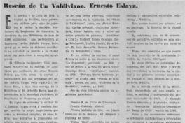 Reseña del valdiviano. Ernesto Eslava. Reseña del valdiviano. Ernesto Eslava.