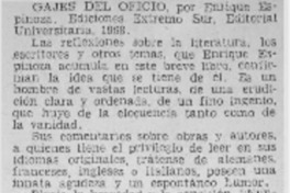 Gajes del oficio. Gajes del oficio.