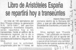 Libro de Aristóteles España se repartirá hoy a transeúntes Libro de Aristóteles España se repartirá hoy a transeúntes