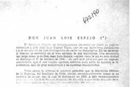 Don Juan Luis Espejo. Don Juan Luis Espejo.
