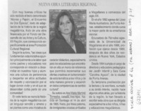 Nueva obra literaria regional.