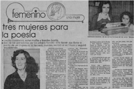 Tres mujeres para la poesía. Tres mujeres para la poesía.