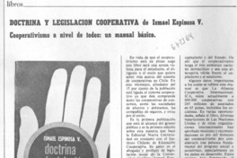 Doctrina y legislación cooperativa Doctrina y legislación cooperativa
