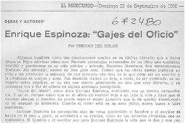 Enrique Espinoza, "Gajes del oficio" Enrique Espinoza, "Gajes del oficio"