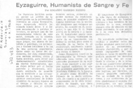 Eyzaguirre, humanista de sangre y fe Eyzaguirre, humanista de sangre y fe