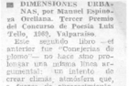 Dimensiones urbanas Dimensiones urbanas