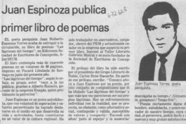 Juan Espinoza publica primer libro de poemas. Juan Espinoza publica primer libro de poemas.