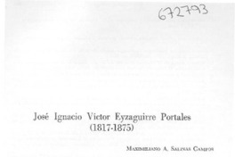 José Ignacio Víctor Eyzaguirre Portales José Ignacio Víctor Eyzaguirre Portales