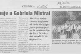 Homenaje a Gabriela Mistral.