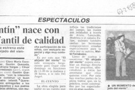 El volantín" nace con teatro infantil de calidad. El volantín" nace con teatro infantil de calidad.
