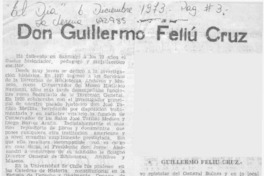 Don Guillermo Feliú Cruz Don Guillermo Feliú Cruz
