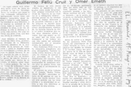 Guillermo Feliú Cruz y Omer Emeth Guillermo Feliú Cruz y Omer Emeth