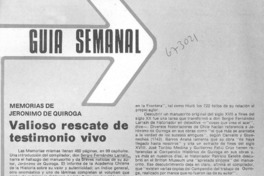 Valioso rescate de testimonio vivo Valioso rescate de testimonio vivo