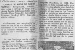 Cartas de amor de Pablo Neruda. Cartas de amor de Pablo Neruda.