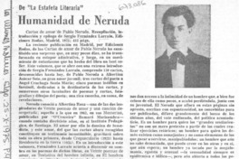 Humanidad de Neruda Humanidad de Neruda