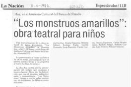 "Los Monstruos amarillos", obra teatral para niños. "Los Monstruos amarillos", obra teatral para niños.