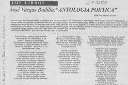 José Vargas Badilla, "Antología poética" José Vargas Badilla, "Antología poética"