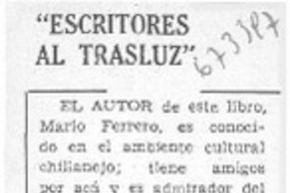 Escritores al trasluz"