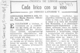 Cada lírico con su vino Cada lírico con su vino
