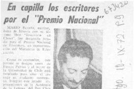 En capilla los escritores por el "Premio Nacional". En capilla los escritores por el "Premio Nacional".