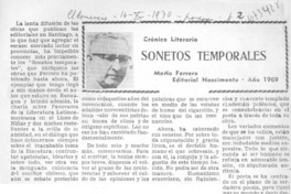 Sonetos temporales. Sonetos temporales.