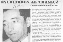 Escritores al trasluz Escritores al trasluz